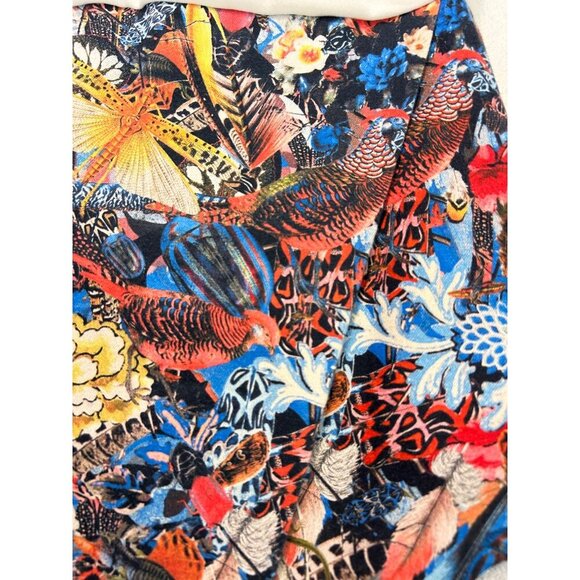 ALICE + OLIVIA Ivory/ Multicolor bird print dress size 4 fits size 2 - Picture 6 of 6